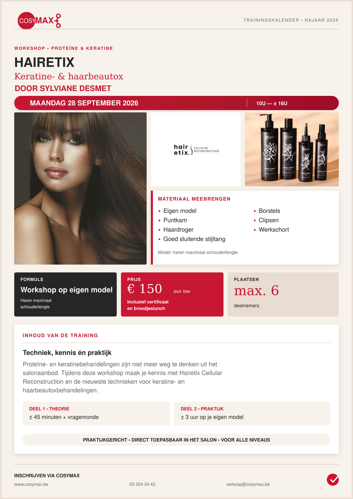 WORKSHOP: Hairetix Keratine- & haarbeautox door Sylviane Desmet - 28-09-2026